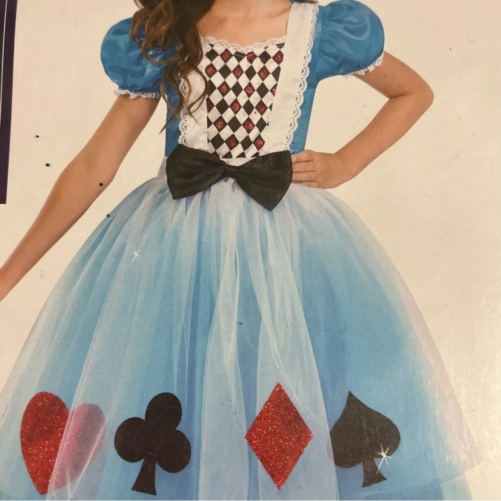 Alice In Wonderland costume dress child S 4-6 NEW Halloween Miss Wonderland